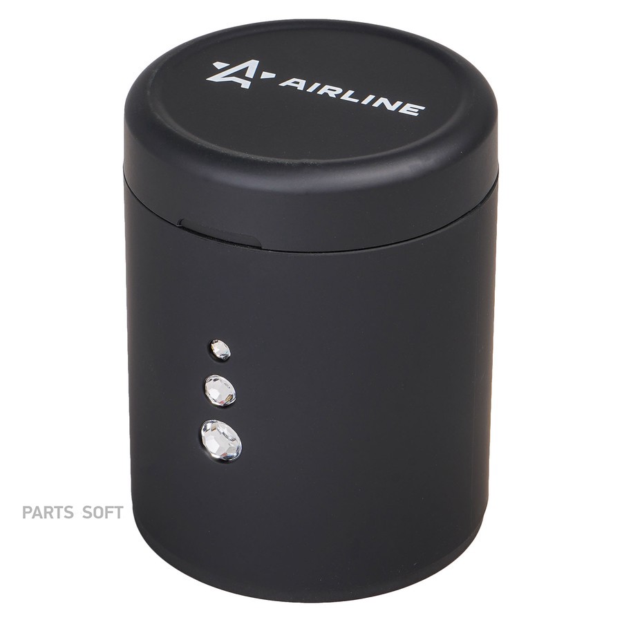 Пепельница авто "AIRLINE" (в подстаканник с автомат. подсветкой, черная) - AIRLINE None None